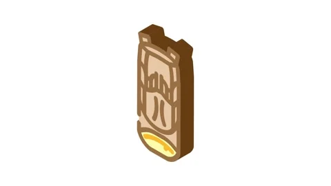 Adventure hiking backpack isometric icon animation Stock Footage 327278011
