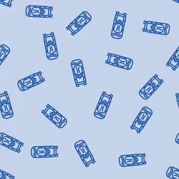 Adventure hiking backpack line vector seamless pattern Illustrazione stock