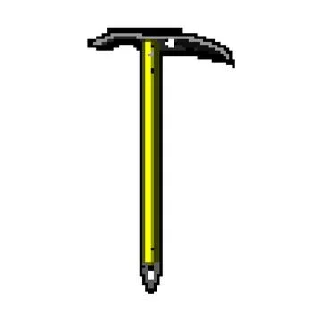 Adventure ice axe pixel art vector illustration Illustrazione stock