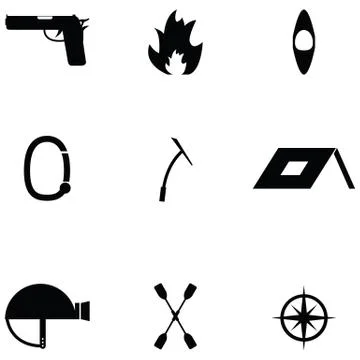 Adventure icon set Stock Illustration