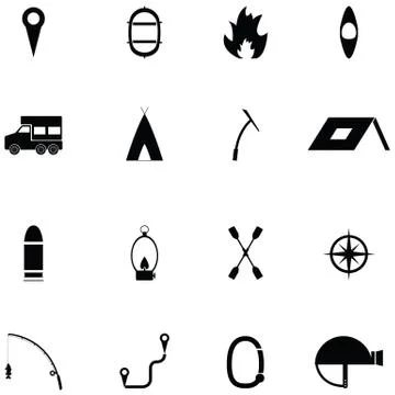 Adventure icon set Stock Illustration