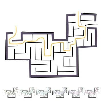 Adventure labyrinth game maze vector cartoon graphic Stock Illustration