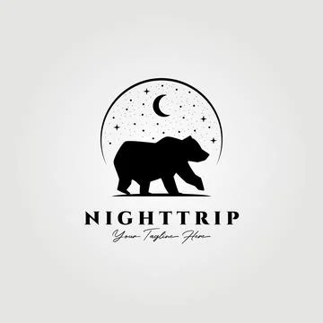 Adventure logo, bear vector illustration design, bear logo, grizzly bear Illustrazione stock