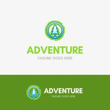 Adventure Logo with pine symbol Stock Illustration