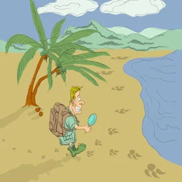 Adventure man Stock Illustration