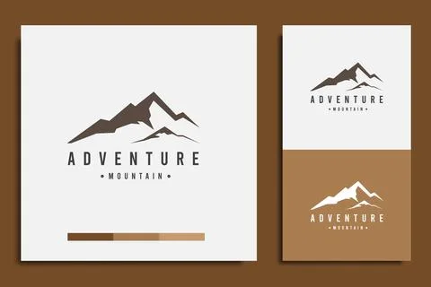 Adventure mountain logo Illustrazione stock