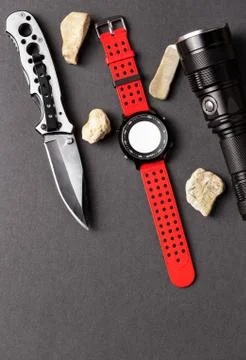 Adventure objects on black background 写真素材