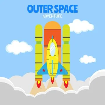 Adventure to outer space Stock Illustration