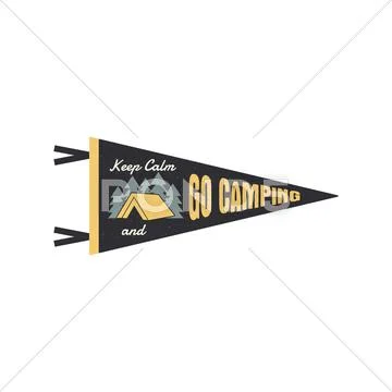 Adventure pennant. Go camping Pennant. Explorer flag design. Vintage camping Stock Illustration
