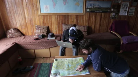 Adventure planning and mapping logistics Stock-Footage 50960677