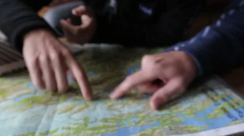 Adventure planning mapping expedition logistics Video stock 50964664