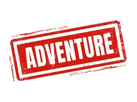 Adventure red stamp style Stockillustratie