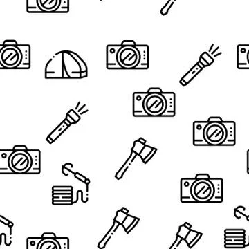 Adventure Seamless Pattern Vector Illustrazione stock
