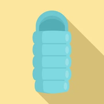 Adventure sleeping bag icon, flat style Stock Illustration