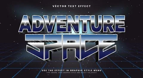 Adventure Space 3D editable text effect Template 스톡 일러스트