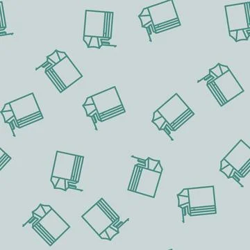 Adventure tent vacation line vector seamless pattern Stock Illustration