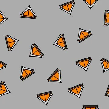 Adventure tent vacation vector seamless pattern Stock Illustration