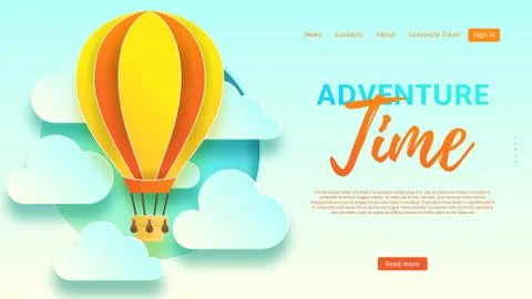Adventure time web banner template Stock Illustration