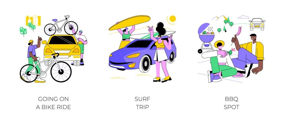 Adventure trip isolated cartoon vector illustrations. Stock Illustration