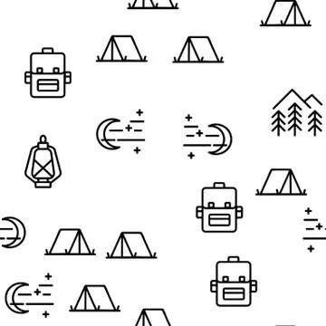 Adventure Vector Seamless Pattern Illustrazione stock