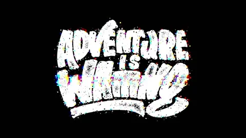 Adventure is Waiting Typography Quote Stock Footage 229205412