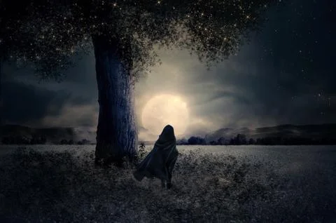 Adventurer in the darkness Stock Illustration