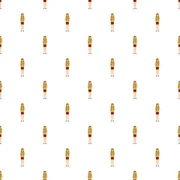 Adventurer traveler with backpack seamless pattern creating wallpaper 库存插图