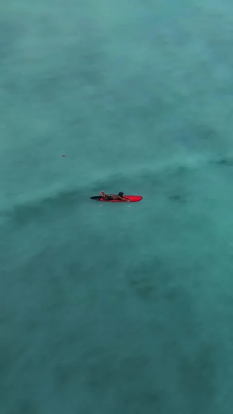 Adventurers Peacefully Explore Lively And Bright Turquoise Water Scenery Vidéo 332872632