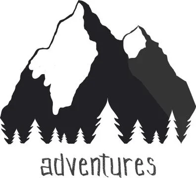 Adventures mountains vector illustration.  Concept for logo, t-shirt, stamp, Stock Illustration