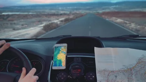 Adventures of a young couple during a trip by car Stock-Footage 89812866