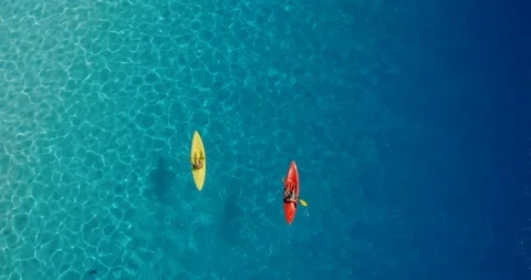 Adventurous couple kayaking together Stock Footage 115346001