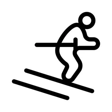 Adventurous flat skiing icon set for winter sports, travel, and outdoor act.. Stock Illustration