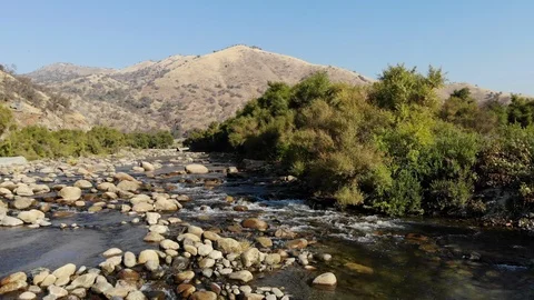 Adventurous flight over River Stock Footage 98391130