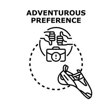 Adventurous preference choosing climb over work concept Stock Illustration
