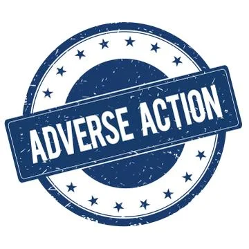 ADVERSE ACTION stamp sign Stock Illustration