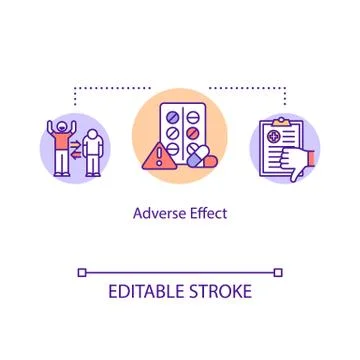 Adverse effect concept icon. Undesired harmful consequences idea thin line Stock Illustration