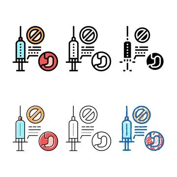 Adverse reaction forms to anesthesia color icon vector Ilustración de archivo