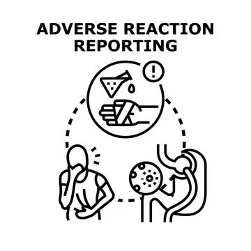 Adverse reaction reporting system tracking health issues Stock Illustration