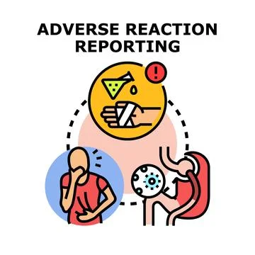 Adverse reaction reporting system tracking health issues Stock Illustration