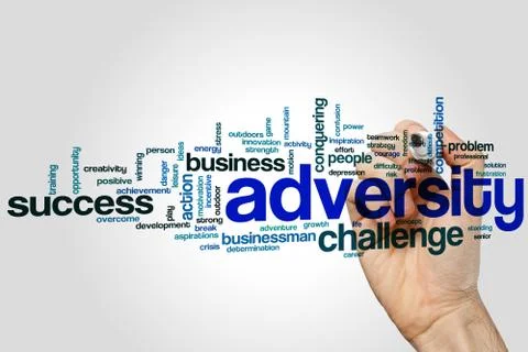 Adversity word cloud Stock Illustration