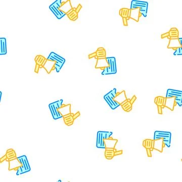 Advert loudspeaker vector seamless pattern sign イラスト素材