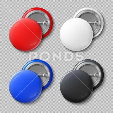 Premium Vector  Blank button badge white pinback badges pin