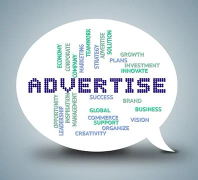 Advertise Bubble Meaning Promoting Message And Adverts Stock Illustration