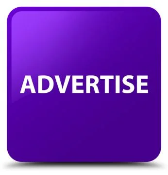 Advertise purple square button Stock Illustration