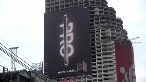 An advertisement for the Apple iPhone 16 Stock-Footage 285620607