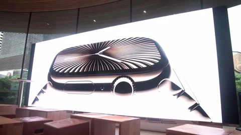 An advertisement for the Apple watch Stock Footage 285630483