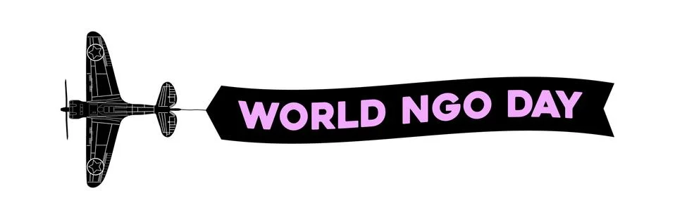 Advertisement banner World NGO Day Stock Illustration