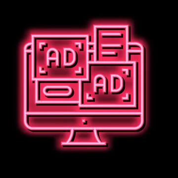 Advertisement banners on computer screen color icon vector illustration Illustrazione stock