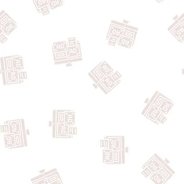 Advertisement banners on computer screen glyph seamless pattern Stock-Illustration