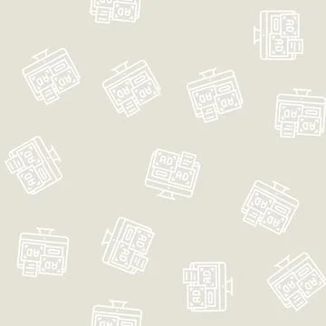 Advertisement banners on computer screen line seamless pattern Stock-Illustration